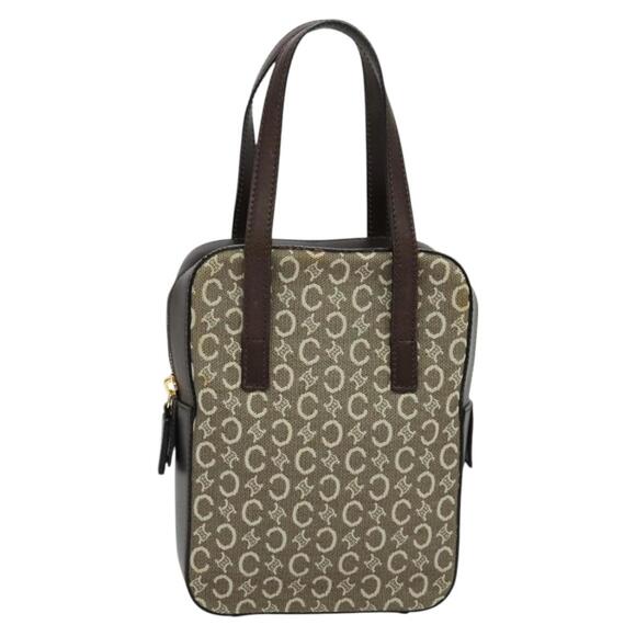 CELINE C Macadam Canvas Hand Bag Beige Gold - Picture 2 of 12